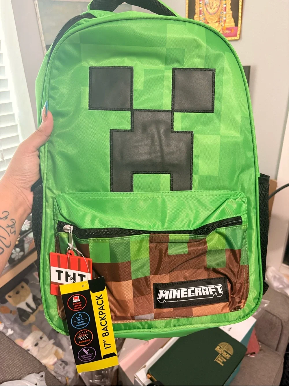Creeper Green Backpack - Minecraft
